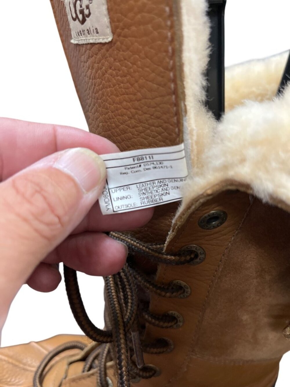 Ugg Adirondack wms sheeplined fur leather brown below knee boots sz 9.5 SKU10674 - Picture 4 of 16